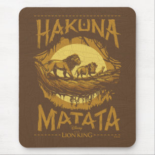 Tapis De Souris Roi Lion  Design de coupe de bois "Hakuna Matata"