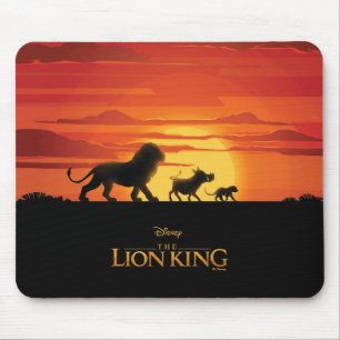 Tapis De Souris Roi Lion  Simba, Pumbaa et Timon Silhouette