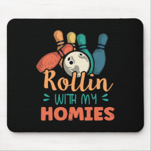 Tapis De Souris Rollin Avec Mes Hommes Retro Bowling 2