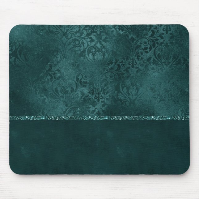 Tapis De Souris Romance Turquoise de minuit | Dark Satiny Grunge D (Devant)