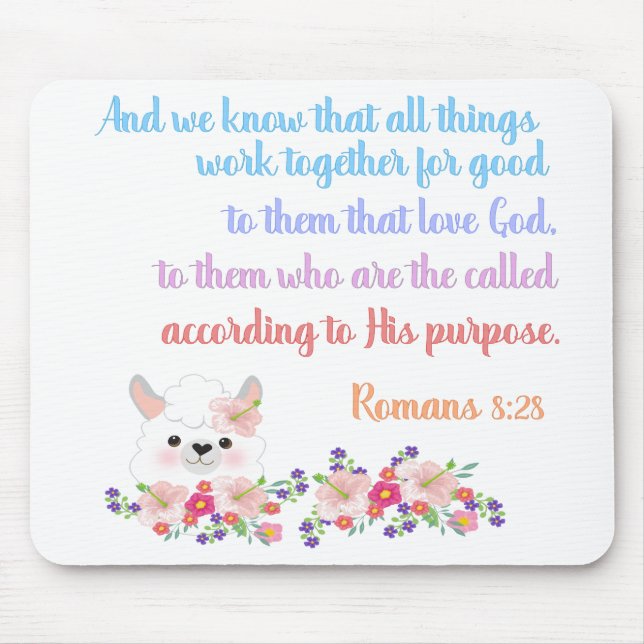 Tapis De Souris Romans 8 Verset Bible Design (Devant)