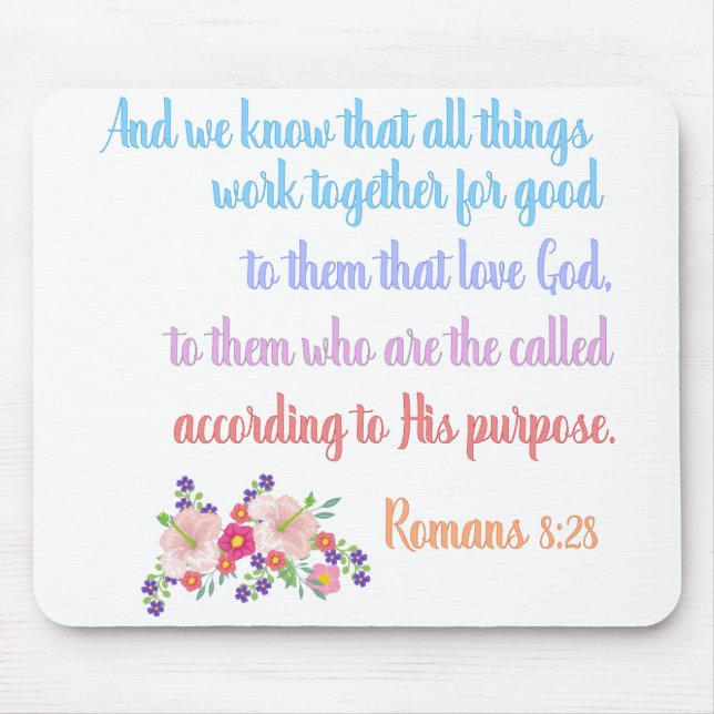 Tapis De Souris Romans 8 Verset Bible Design (Devant)