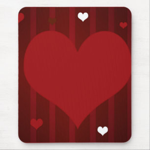 Tapis De Souris Romantique Rouge et blanc Aimer moi Coeur Valentin