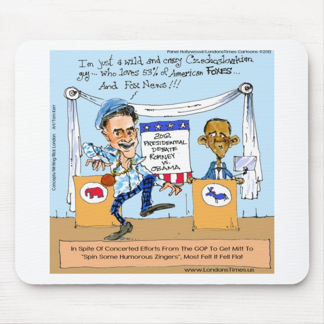 Tapis De Souris Romney essaie des Zingers sur Obama Drôle Drôle Ca (Devant)