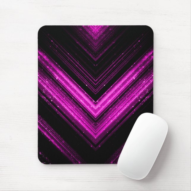 Tapis De Souris Rondelle noir magenta rose brillant métallique (Avec souris)