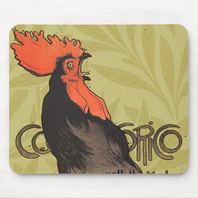 Tapis De Souris Rooster Steinlen Cocorico (Devant)