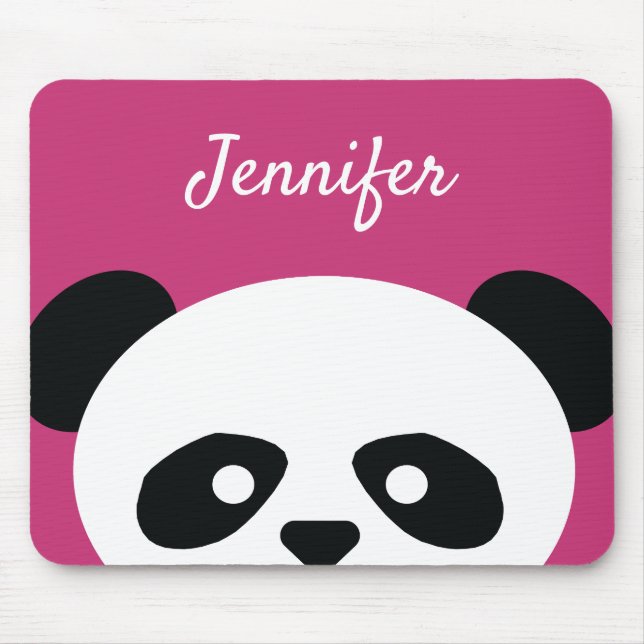 Tapis De Souris Rose adorable de visage d'ours panda de Kawaii (Devant)