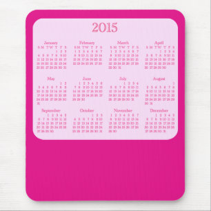 Tapis de souris rose antique de 2015 calendriers