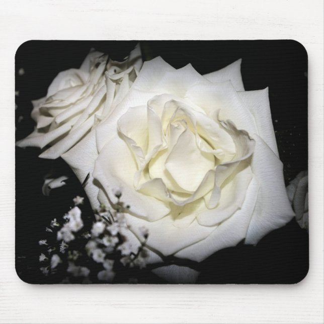 Tapis De Souris Rose blanche (Devant)