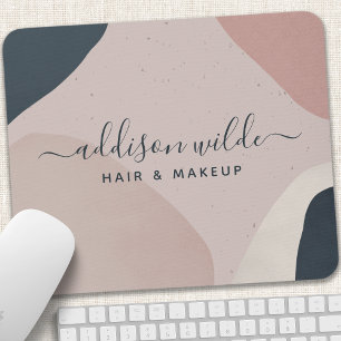 Tapis De Souris Rose Bleu Nuit Moderne Formes Abstraites Neutres