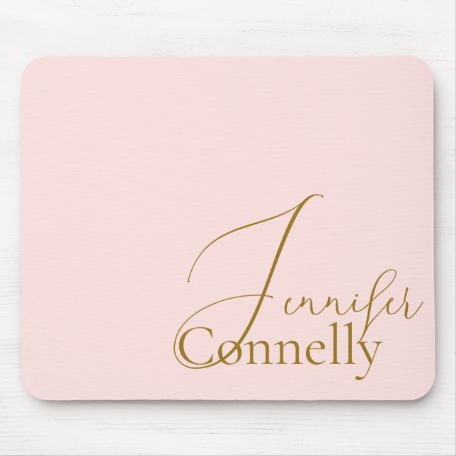 Tapis de souris rose blush en Serif script (Devant)