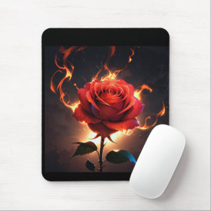 Tapis De Souris Rose brûlant - La passion rencontre la destruction