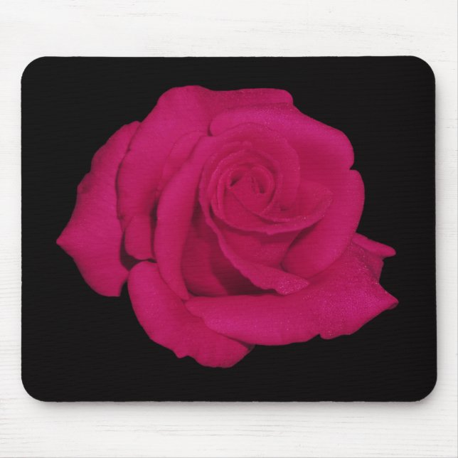Tapis De Souris Rose de rose, mousepad noir d'arrière - plan (Devant)