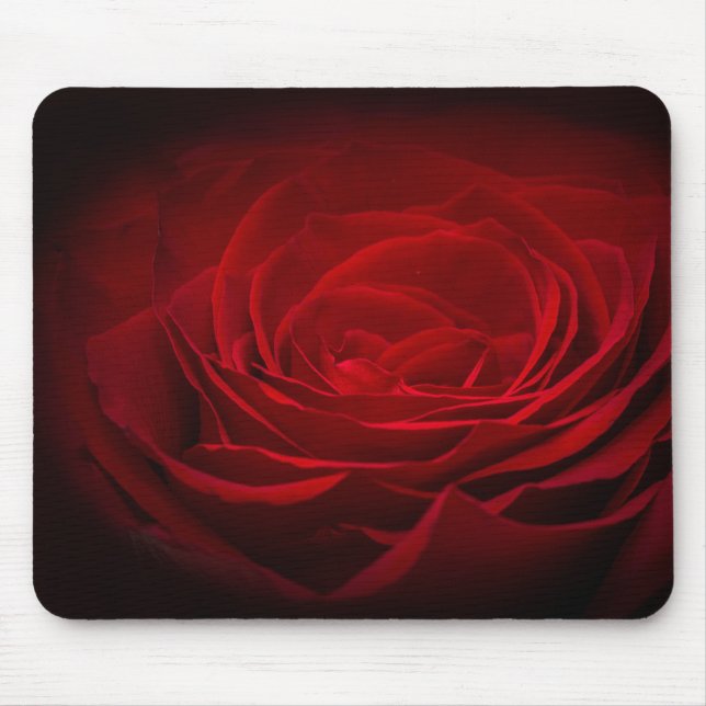 Tapis De Souris Rose De Sang Rouge Profond Sur Noir (Devant)