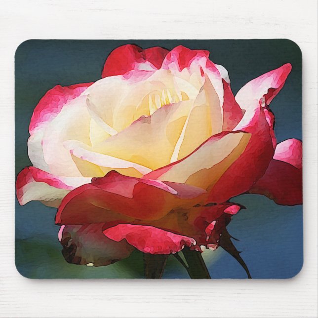 Tapis De Souris Rose de thé hybride de "double plaisir" (Devant)