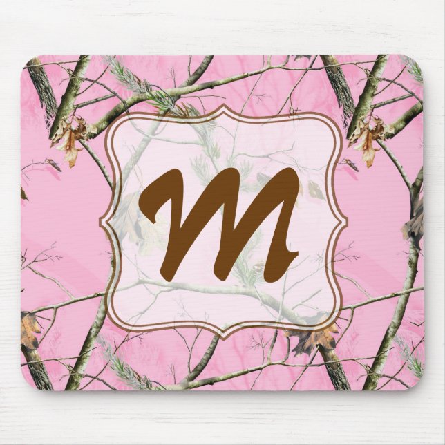 Tapis de souris rose d'initiale de monogramme de (Devant)