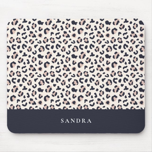 Tapis De Souris rose Empreinte de léopard (Devant)