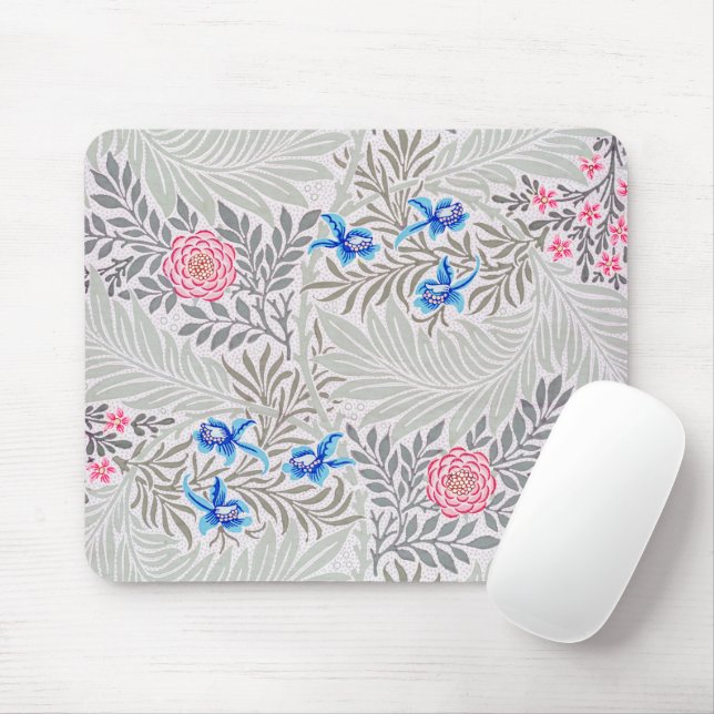Tapis De Souris Rose et Larkspur, William Morris (Avec souris)