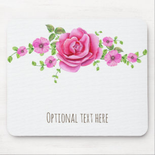 Tapis De Souris Rose Floral Élégant Shabby Chic Look