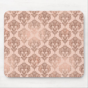 Tapis De Souris Rose Gold Blush Pink Modern Glam Damask