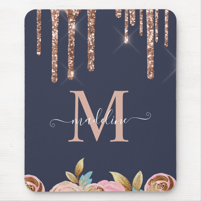 Tapis De Souris Rose Gold Sparkle Glam Parties scintillant  Coque  (Devant)