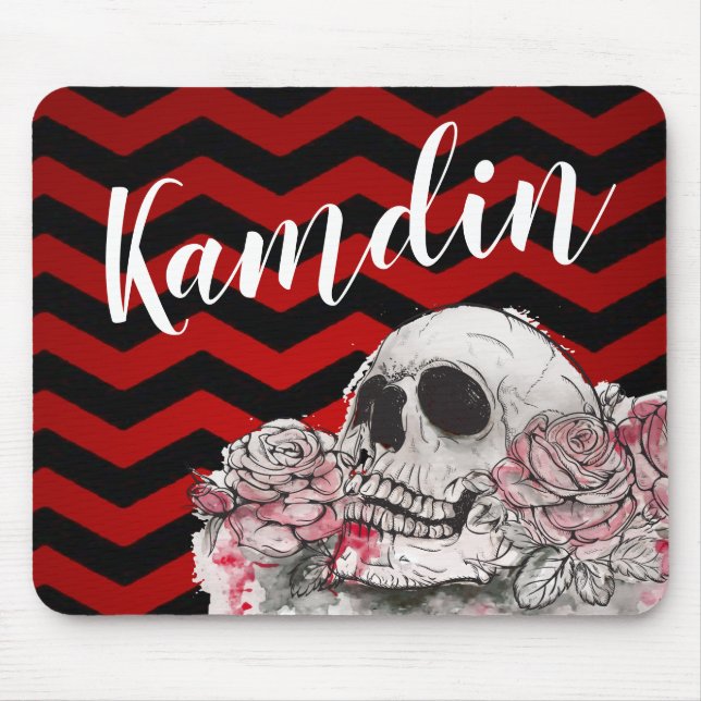 Tapis De Souris Rose Gothic Chevron ou Pad de souris personnalisé (Devant)