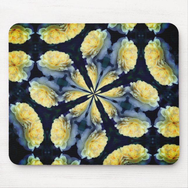 Tapis De Souris Rose jaune Art Abstrait (Devant)