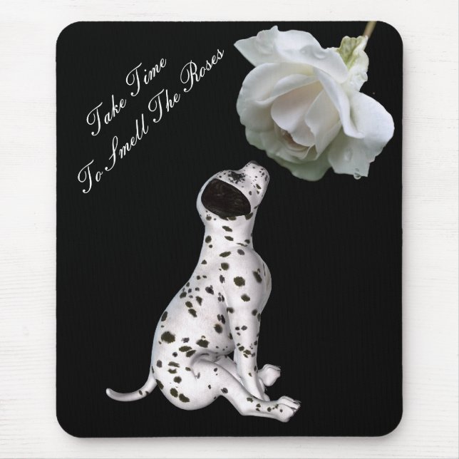 Tapis De Souris Rose Mousepad inspiré de chiot de roses d'odeur (Devant)