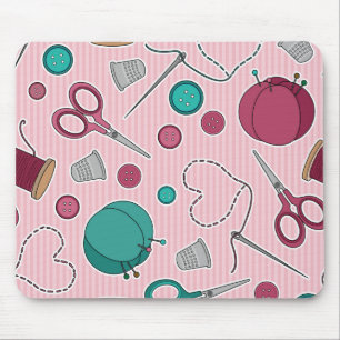 Tapis De Souris Rose orienté de couture mignon de motif
