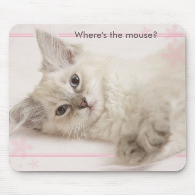 Tapis De Souris Rose où est la souris ? (Devant)