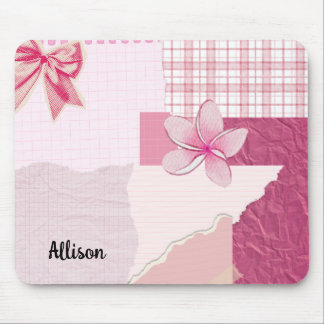 Tapis de souris rose personnalisé