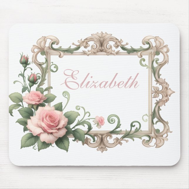 Tapis De Souris Rose rose blush personnalisée (Devant)