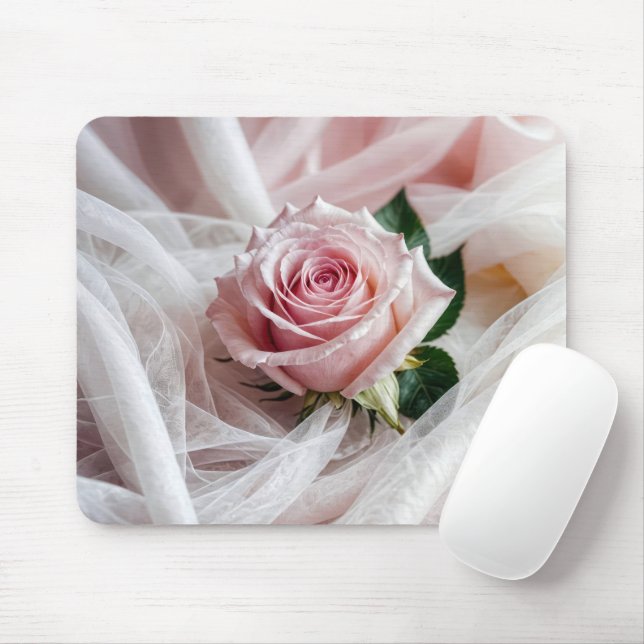 Tapis De Souris Rose rose dans Tulle (Avec souris)