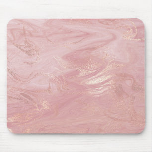 Tapis De Souris Rose Rose Or Blush Or Moulé Marbre Pierre