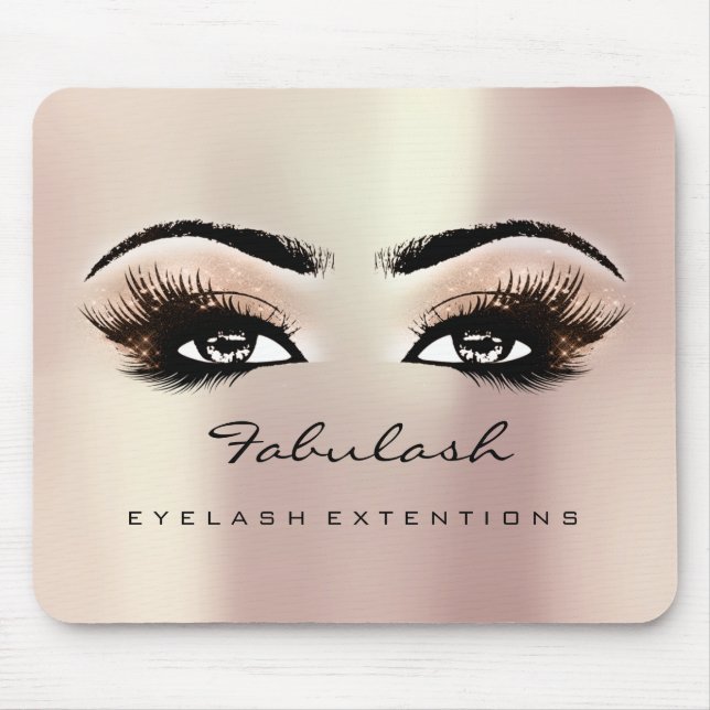Tapis De Souris Rose rose Parties scintillant Nom Beauté Lashes Ma (Devant)