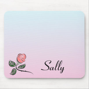Tapis De Souris Rose rose rose avec des couleurs rose et bleu