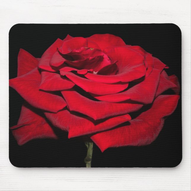 Tapis De Souris Rose rouge - Noir (Devant)