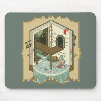 Tapis De Souris Rose Siren et Jardin d'eau - Pixel art -