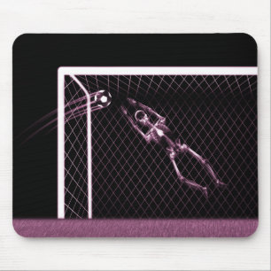 TAPIS DE SOURIS ROSE SQUELETTIQUE DE GARDIEN DE BUT DU FOOTBALL DE