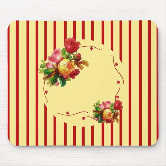 Tapis De Souris Rose Stripe Mousepad (Devant)