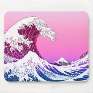 Tapis De Souris Rose violet esthétique Grande Wave Souris Pad