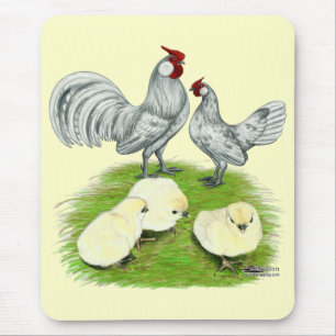 Tapis De Souris Rosecomb naine et poussins