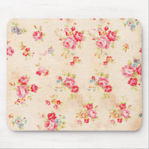 Tapis De Souris Roses bleus roses Girly chics minables vintages