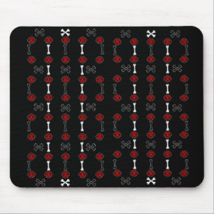 Tapis De Souris Roses morts (Noir avec Rouge)