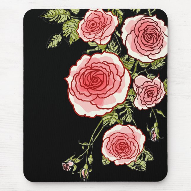 Tapis De Souris Roses roses vintages Mousepad (Devant)