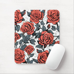Tapis De Souris roses rouges sauvages