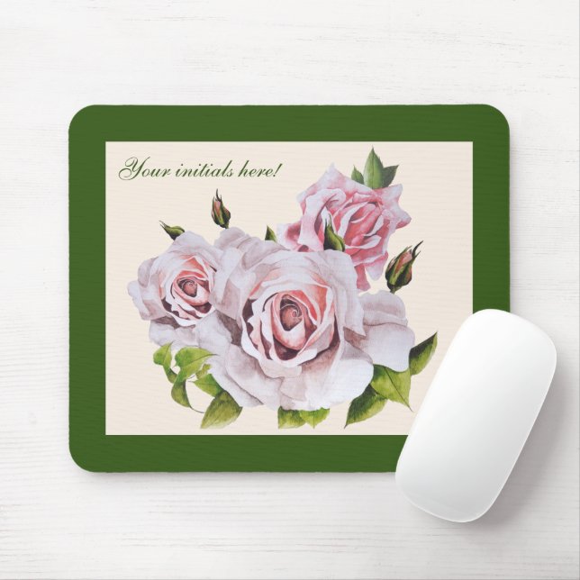 Tapis De Souris Roses sculpturaux sur un carnet de souris (Avec souris)