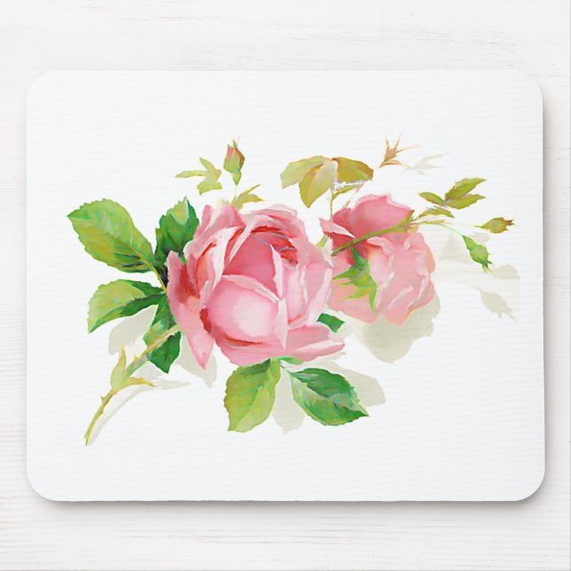 Tapis De Souris Roses vintages roses (Devant)