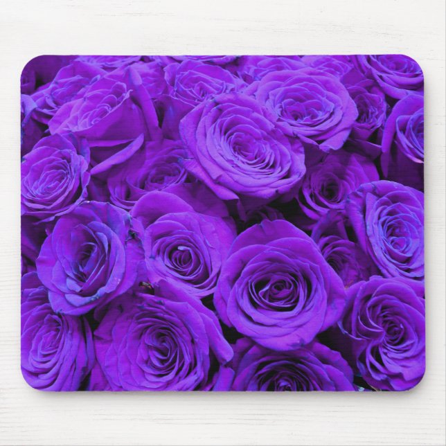 Tapis De Souris roses violet romantique, joli bouquet de rose (Devant)