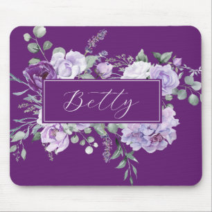 Tapis De Souris Roses Violettes Personnalisées